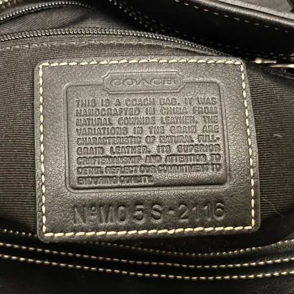 Coach Hampton Black Leather Tote Purse Handbag Satchel MO5S-2116 - Picture 6 of 7